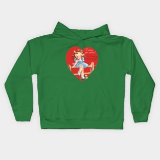 Retro Valentine's Day Heart Kids Hoodie